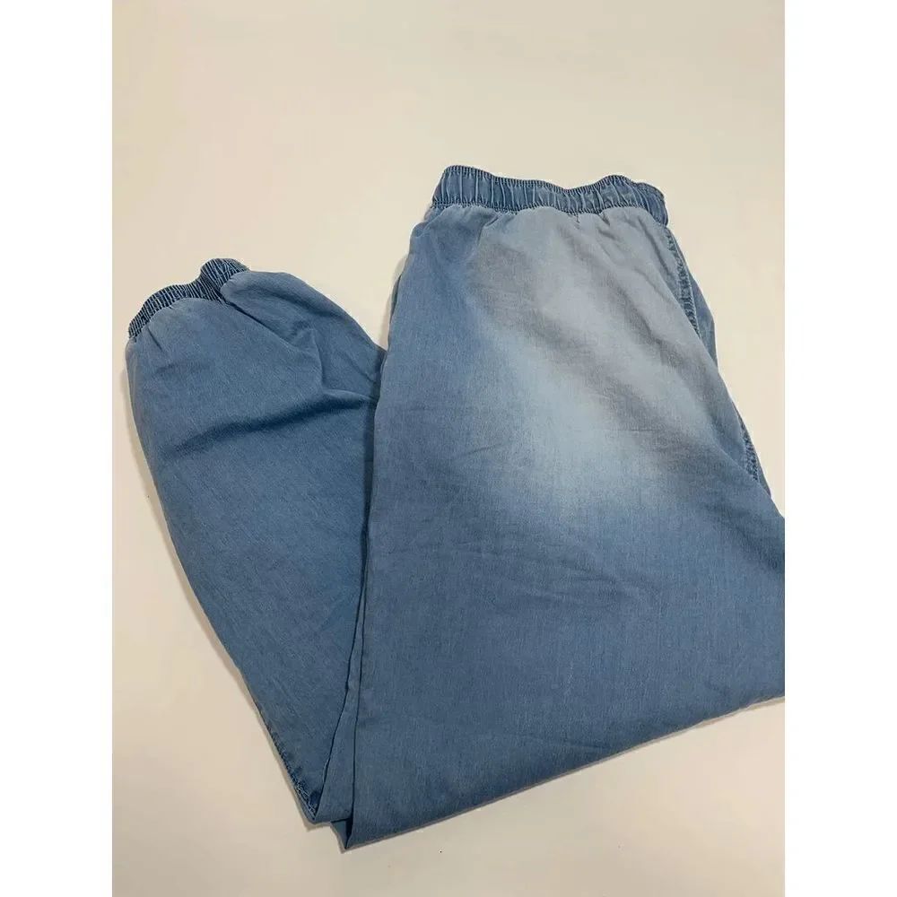 One Republic For All Womens Denim Pants Drawstring Stretch Waist Blue Large